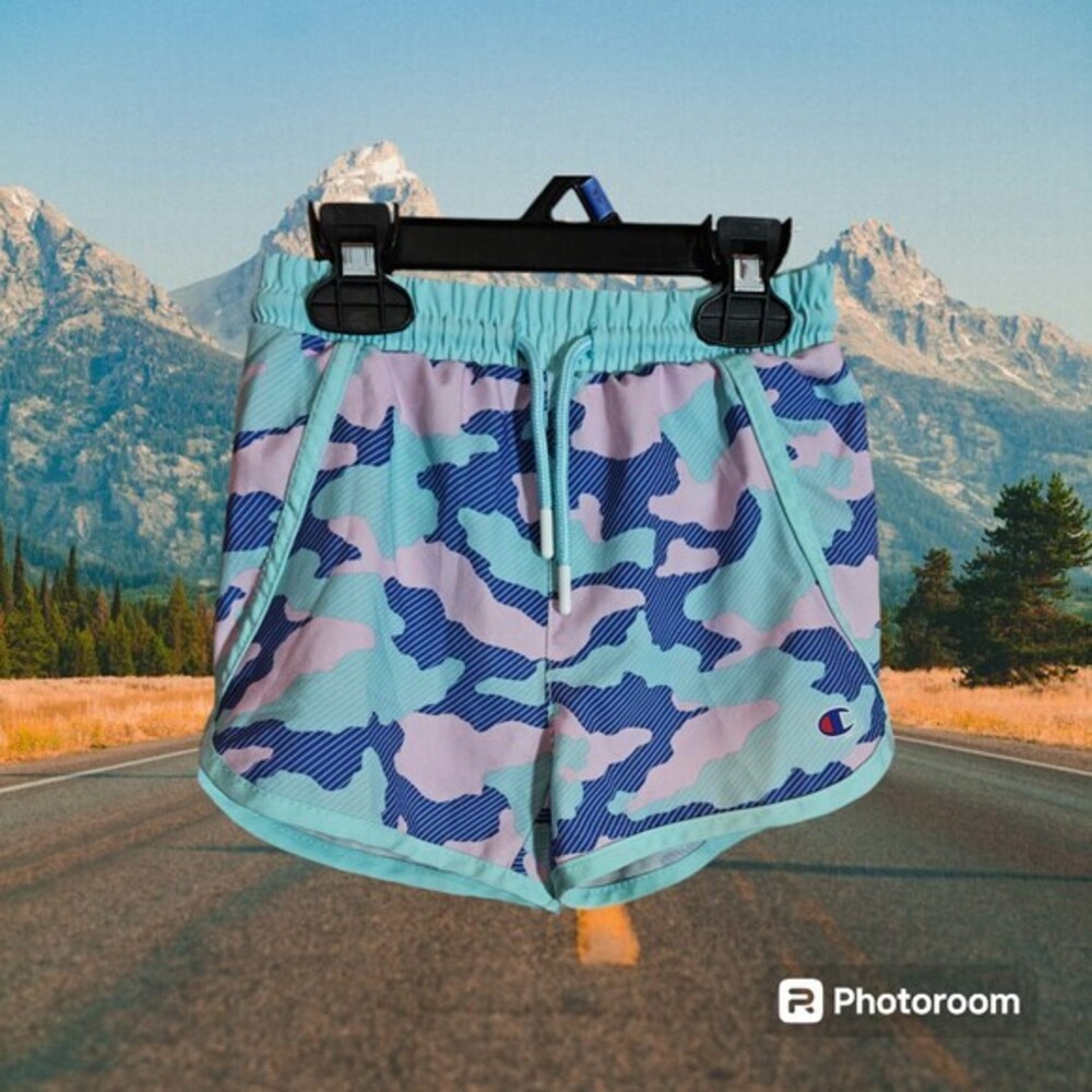 Champion Running Shorts Size 4 Girl's Teal/Pink (S 620)